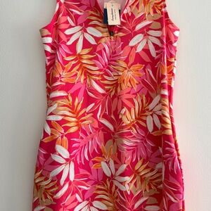 Tommy Bahama Everyday Active Pink and Orange Floral Zip-Up golf tennis resort